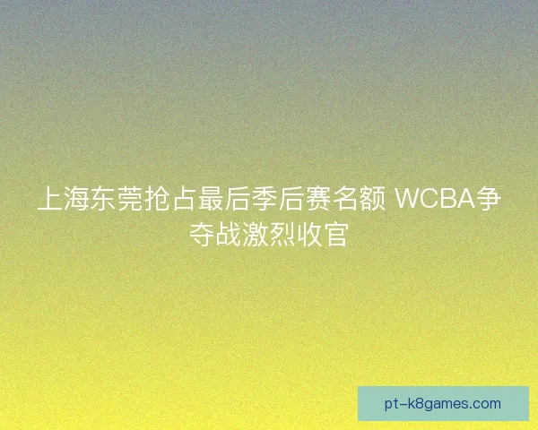 上海东莞抢占最后季后赛名额 WCBA争夺战激烈收官